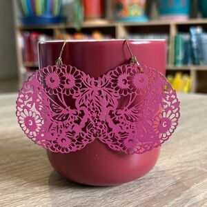 Betsey Johnson Pink Floral Earrings (Vintage/Rare)